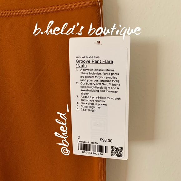 lululemon Groove Super HR Flared Pant Nulu Roasted Orange Size 2 Brand New NWT - Picture 2 of 16